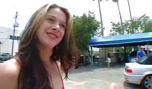 Lusty Noname Jane sucks a large fat donga