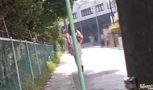 Fantastic housewife Momoka Nishina with massive tits gets talked into sucking donga